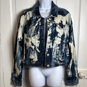 Ashley Stewart Denim Tie-Dye Jacket Size 14/16